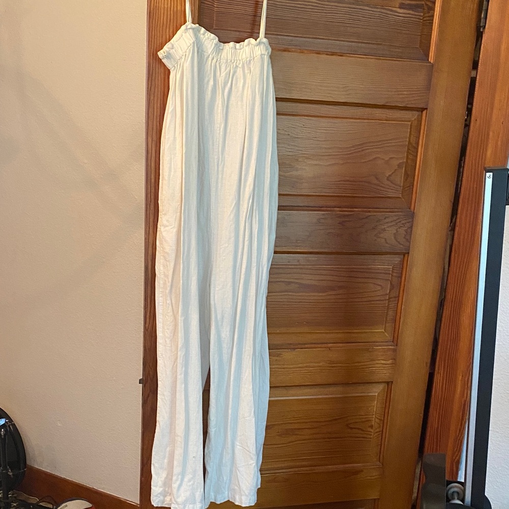 LAWLESS White Lightweight Spaghetti Strap Jumpsuit